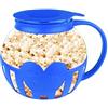 ACTIUSIS Popcorn Maker, Microonde, Popcorn Maker, vetro borosilicato popcorn, lavabile in lavastoviglie, per riunioni, feste, picnic, blu