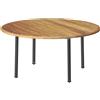 Unopiù Tavolo rotondo fisso VERSILIA con struttura in alluminio e piano in teak da Ø155 cm