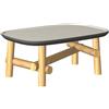 Unopiù Tavolo basso fisso SYMI con base in teak e piano in ceramica da 90x60 cm