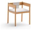 Unopiù Sedia con braccioli CORA in legno teak e corda - Con cuscino di seduta