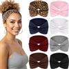 Kavya 8 Pezzi Fascia per Capelli Donna, Elastico Morbido Largo Boho, Bandana Multicolore per Yoga e Sport (Rosa)