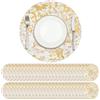 Privalace Rotonde Tovagliette Usa e Getta Dorate,Set di 50 Tovaglietta in Rete Pressata PVC 33cm,per Tavolo da Cucina Natale e Feste Decor(Oro)
