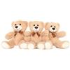 MorisMos 3Pcs Orso Peluche Set, 35cm Marrone Chiaro Orsetto di Peluche Piccolo, Kawaii Orsacchiotto Peluche Morbido Teddy Bear Regalo per Bambino Fidanzata Natale Compleanno Deco