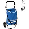 Relaxdays Carrello della Spesa Relaxdays, 2 Ruote Grandi, Tasca Termica, Borsa Rimovibile, 45 l, Fino a 35 kg, Pieghevole, Blu