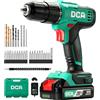 DCA Trapano a percussione a batteria 20V, 40 Nm, mandrino autoserrante da 13mm, 22500 colpi/min, 2 velocità variabili, 18+1+1, trapano a percussione con 14 punte per muratura, metallo e legno