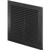 Awenta Griglia di Ventilazione in Plastica 200 x 200mm, Nera con Griglia Anti Insetti e Zanzariera, Coperture per Viti per un Aspetto Migliore