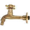 MAGT Rubinetto Vintage, Rubinetto Acqua in Ottone G1 / 2 Rubinetto Lavatrice Fredda/Calda per Esterni da Giardino Tubo Semplice (Lungo)