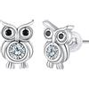 Arrebol Orecchini Gufo Donna Argento Sterling 925 con 3A Zirconia,Orecchin Animali con Scatola di Gioielli Regalo per Donne