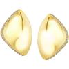 Breil, Collezione Retwist, Orecchini Donna, Orecchini in Acciaio Lucido, con Pavé di Cristalli Bianchi, Forma Fluida, Chiusura a Farfalla, Dimensione 40x21 mm, Idea Regalo Donna