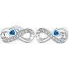 Arrebol Orecchini Infinito Donna Argento Sterling 925 con Blu Cuore Zirconia Simbolo Infinity Amore con Scatola di Gioielli Regalo