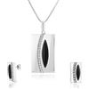 LillyMarie Set Gioielli Con Collana In Argento Pendente Onice E Orecchini Donna