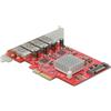 DeLOCK Scheda PCI Express x4 per 4 x SuperSpeed USB 10 Gbps [USB 3.2 Gen 2] Tipo-A femmina esterno (Delock Card to exte) [90481]