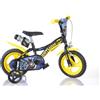 DC COMICS, BATMAN Bicicletta da Bambino Batman Ruota 12 Pollici con Rotelle, Freno e Scudo Anteriore - Adatta a 3-5 Anni - Ideale per Imparare a Pedalare in Autonomia con Massima Sicurezza