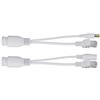 KIMISS Poe Splitter 12V Power Over Ethernet Passive Poe Adapter Cable Splitter Injector Waterproof Black (Bianco)