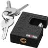 KOTARBAU® Lucchetto in ghisa da 50 mm, monoblocco, con bulloni, antieffrazione, serratura massiccia, colore: nero