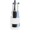 Linkidea Portaspazzolino elettrico da appoggio, 4 scomparti, in plastica, compatibile con Oral-B serie iO, Philips Sonicare ProtectiveClean, Colgate ExtraClean (bianco)