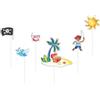 P'tit Clown Re22520 - Set di 6 picchettiere per torta di compleanno pirati