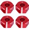 Dilwe Adattatori per mozzi ruota esagonali, 12 mm universale per auto HSP 1/10 Scale RC(7mm, rosso)