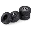 Drfeify 4 Pezzi 1/16 RC Ruote per Cingoli Pneumatici Pneumatici in Gomma Parti del Telecomando per Kit per Auto Milizia RC