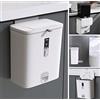 Sooyee Pattumiera da cucina con coperchio, piccola pattumiera in plastica da 2,4 litri, da appendere o da terra, per bagno/armadio/camera da letto/ufficio/campeggio, cestino dei rifiuti, bianco