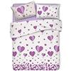 PENSIERI DELICATI Parure Copripiumino Matrimoniale 100% Cotone, Completo di Sacco 250x200cm e 2 Federe 52x82cm, Made in Italy, Copripiumino Lavabile In Lavatrice A 40°, Fantasia Mongolfiera Rosa