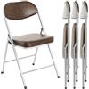 HAKU Set di 4 sedie pieghevoli comode Alu, marrone, sintpelle - Schienale e sedile imbottiti, in acciaio - Dimensioni: L 47 x H 79 x D 53 cm, Stile: Moderno