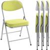 HAKU Set di 4 sedie pieghevoli comode Alu, marrone, sintpelle - Schienale e sedile imbottiti, in acciaio - Dimensioni: L 47 x H 79 x D 53 cm, Stile: Moderno