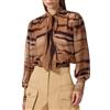 ELISABETTA FRANCHI BLUSA IN CHIFFON CON STAMPA TIGRE - CA16062E2 - cammello