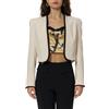 ELISABETTA FRANCHI GIACCA IN CREPE LEGGERO CON PIPING 3D - GI21461E2 - burro