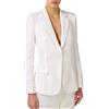 ELISABETTA FRANCHI GIACCA IN DOPPIO CREPE STRETCH CON MOTIVI A TAGLIO VIVO - GI21661E2 - avorio