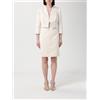 ELISABETTA FRANCHI ABITO IN DUCHESSE E TULLE CON GIACCA - TB00161E2 - burro