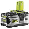 Ryobi Batteria Originale 18V ONE+ 5,0Ah Lithium+, Tecnologia IntelliCell, Indicatore LED Carica, Alta Autonomia per Utensili ad Alto Consumo, Compatibile con oltre 200 Utensili, RB18L50