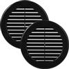 Vent Systems 100 mm (dimensioni apertura) - Confezione da 2 - Copertura nera per bocchetta dell'aria - Griglia di ventilazione rotonda in plastica - Schermo a rete integrato - Feritoie per