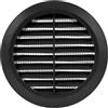 Vent Systems 100 mm nero copertura di ventilazione - prese d'aria rotonde - copertura griglia - protezione insetti integrata - prese d'aria HVAC per bagno, ufficio, cucina
