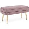 KONTE.DESIGN Panca contenitore PAVLINA tessuto effetto velluto Mauve, 80 x 38 x 42 cm