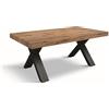 KONTE.DESIGN Tavolo GALLIPOLI in legno nobilitato effetto rovere rustico con gambe a X in legno antracite, allungabile 180x90 cm - 480x90 cm