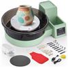 VEVOR Tornio Girevole da 36 e 28 cm Verde Vasca Rimovibile, Giradischi per Ceramica da Tavolo da 450 W con Pedale, Velocità Regolabile da 30 a 300 giri/min, per Principianti Artigianato Fai Da Te