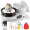 VEVOR Tornio Ceramica da Banco Elettrico Bianco 450W con Pedale, Piatto Girevole in Alluminio da 28cm, Velocità Regolabile da 30 a 300 giri/min, per Artigianato Fai Da Te Lavorazione Creta Argilla