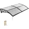VEVOR Tettoia per Ingresso Porta 96,5 x 198,7 cm Pensilina Trasparente per Portici Finestre Balcone Terrazza Giardino, Tettoia Protezione da Pioggia Neve Sole Supporto in ABS con Canale di Drenaggio
