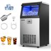 VEVOR Macchina per Cubetti di Ghiaccio Commerciale 45 kg/24h da Pavimento, Fabbricatore per Cubetti di Ghiaccio Capacità di Stoccaggio 14 kg in Acciaio Inox Display LED Funzione Autopulente Bar Hotel