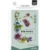 Vaessen Creative Timbri in Silicone Flowers Square Edge - 11 Timbri a Secco per Lavoro Preciso - per DIY, Biglietti Fatti a Mano, Buste e Scrapbooking - con Stamping Tool e Blocchi Acrilici