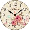 VIKMARI Orologio da Parete 20 cm Senza Ticking a Pila con Numeri Arabi Stile Fiori Orologi Vintage Decorativi da Appendini per Sala da Pranzo Camera da Letto Cucina Ufficio