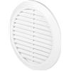 AWENTA Ø da 100 a 150 mm Griglia di scarico di ventilazione rotonda, plastica bianca, zanzariera, dimensione del condotto dell'aria regolabile da Ø100 a 150 mm, dimensioni esterne Ø180 mm, bianco