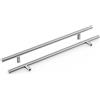 Meisax 10 maniglie per mobili, 256 mm, distanza tra i fori, in acciaio inox, colore argento, per mobili da cucina, cassetti