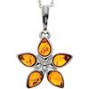 SilverAmber Jewellery Ciondolo classico in vera ambra baltica e argento sterling senza catena, 1684, Argento sterling, Ambra gialla