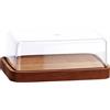 Ad Trend Portaformaggio Plastica con Base Legno 18 x 12 Cm H 7 Cm