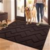 Biscpro Zerbini per Ingresso Interno,80x100cm Tappetino Antiscivolo Lavabile in Lavatrice,Zerbino d'Ingresso Polipropilene Assorbenti per Interno,Ingresso,Esterno,Corridoio,Balcone-Coffee