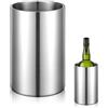Udbrud Refrigeratore per Bottiglie Vino, Refrigeratore per Vino in Acciaio Inox a Doppia Parete, Secchiello Termico da Tavolo per Vino, Ø 12 cm x (A) 19 cm, Refrigeratore Bottiglie per Vino Champagne