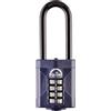 Squire Lucchetto pesante Squire (CP50/2.5) - grillo extra lungo più duro - lucchetto a combinazione a 4 ruote - acciaio legato per resistenza alla corrosione - lucchetto resistente alle intemperie per casa, scuola e capannone (blu, 50 mm)