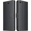 ELESNOW Cover per iPhone 6 / 6s, Flip Wallet Case Custodia per Apple iPhone 6 / 6s (Nero)